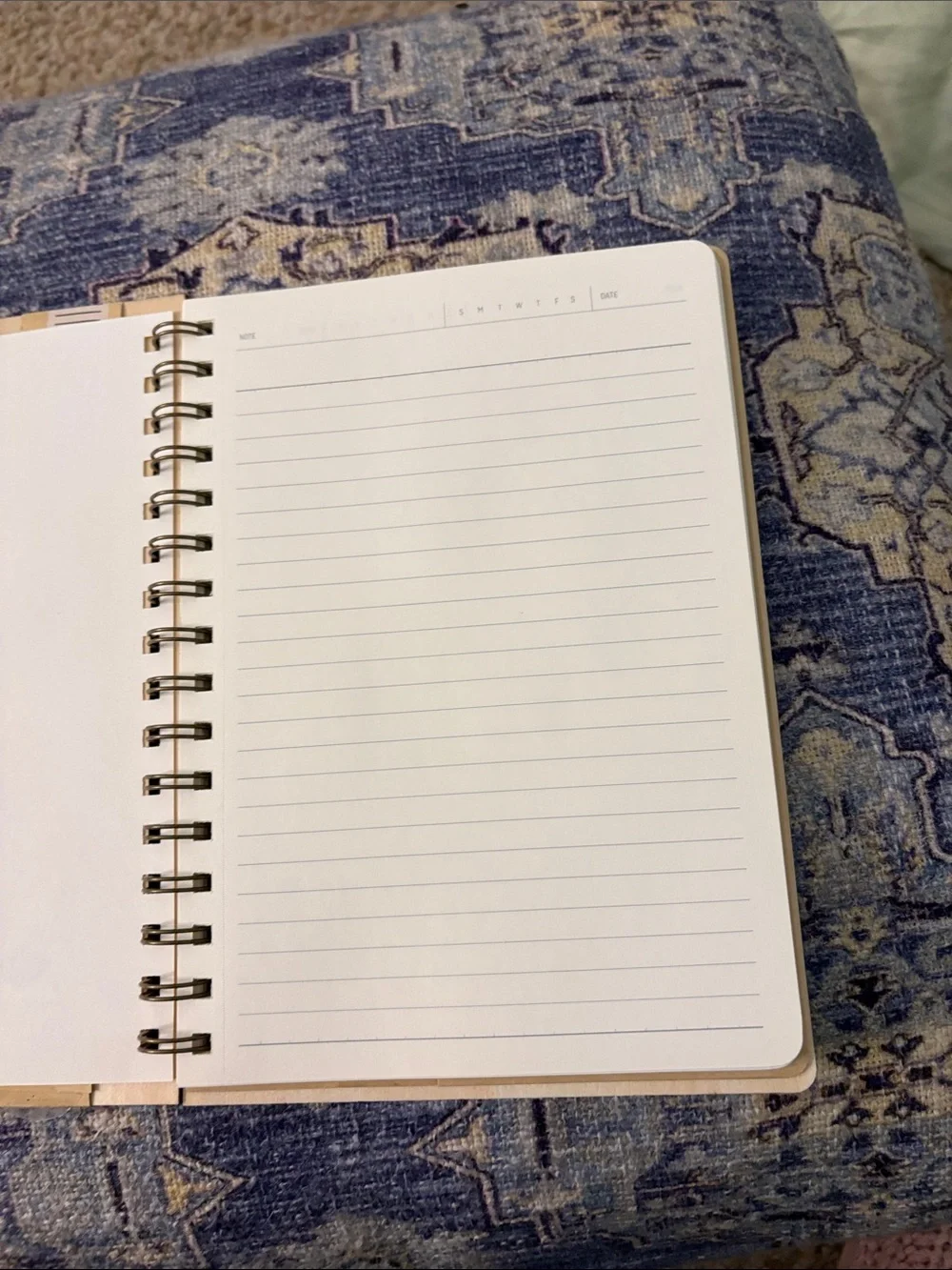Wooden Spiral Notebook in Natural with Red Accent